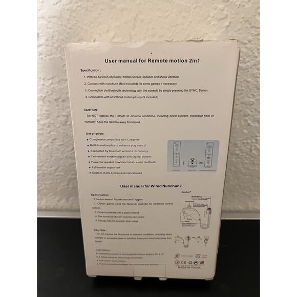 White Built in Motion Remote Control wired Nunchuck For Nintendo Wii Wii U - Picture 2 of 4